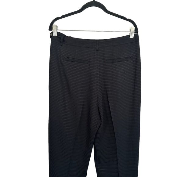 MM. Lafleur The Howland Mini Stripe Pleated Black Trouser Pants Pockets Size 6 - Picture 7 of 13
